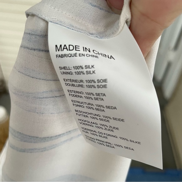 Club Monaco Lynix Seashell Print Summer White Silk Skirt Size 4 - Picture 11 of 13